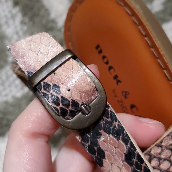 Like New Rock & Candy Bayrose Brown Snake Print Sandals - Picture 8 of 8